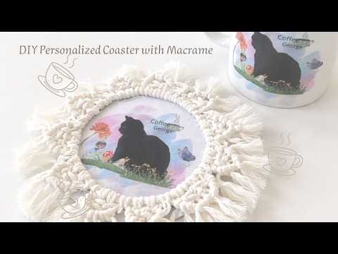 Handmade Gift Idea 🎁 Personalized Macrame Coaster DIY