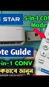 Blue Star AC Remote Guide 5-in-1 CONV Mode details Explained @AdventureTechTutorial