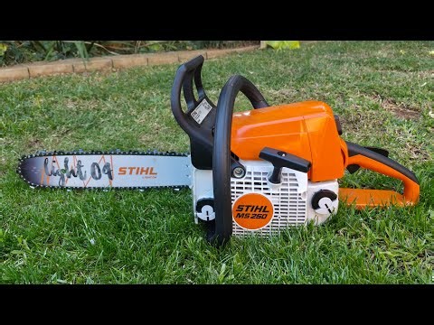 Cold starting Stihl MS250 chainsaw | POV footage 4k