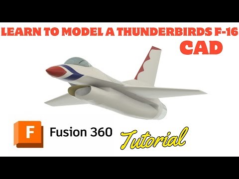 Learn how to model a Thunderbird F-16 in CAD. Fusion 360 tutorial. Surface model.