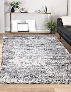 Keen Home Design Area Rugs - Non-Shedding, Thick Pile Abstract Rugs for Kitchen, Living Room, Bedroom, Dining Room, Entryway (Abstract Cream/Grey, 5'3'' x 7'7'')