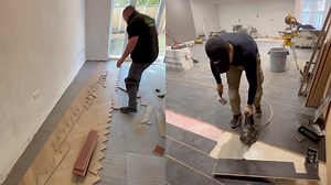 Masterful Chevron Flooring Installation with Flawless Precision