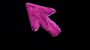 Rotating Furry Pink Computer Mouse Cursor 3D Animation