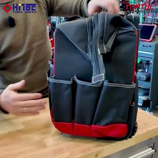 TOPTUL Tool Bag with Wheels and Telescoping Handle