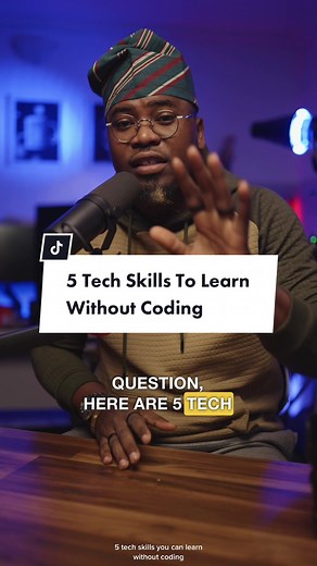 5 tech skills you can learn without any knowledge of code. Hopefully this helps somebody who wants to go into tech but doesn’t want to write code. #digitalskills #techskills #kagantech #careerdevelopment