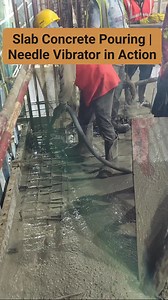 Slab Concrete Pouring | Needle Vibrator in Action. | Civil Engineering