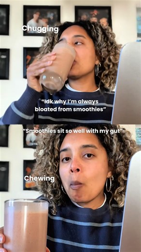 Chugging vs chewing. If smoothies bloat you, this simple trick will help!