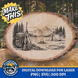 Huntering Campsite Themed Diy Laser Engraving Design DIY Laser PNG SVG Cut File for Laser, Sublimation (digital Download) - Etsy