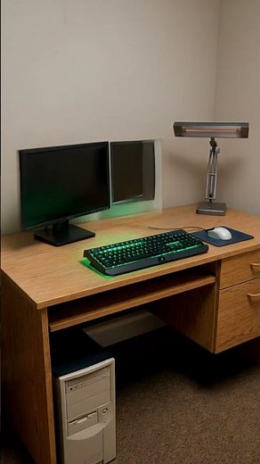 The Evolution of Desk Setups (1980s vs Now) 💻🤯 #shorts #desksetup #timelapse