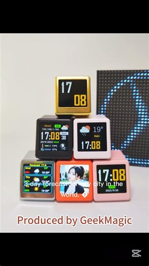 #SmartWeatherStation #WiFiClock #GeekMagic #DesktopGadget #WeatherForecast #GIFDisplay #PhotoClock