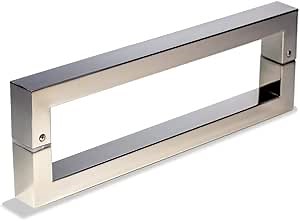 KEYTIGER 71" Length Modern Front Door Handles Chrome Mirror Polished Finish, Stainless Steel Door Handle Pulls for Shower Glass Wooden Barn Doors Single or French Doors, Square Rectangular Shape Bar