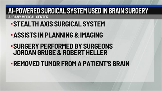 Albany Medical Center becomes first hospital to use AI-powered surgical system in brain surgery