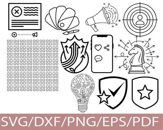 Business Strategy SVG Bundle | Marketing Icons, Startup Branding (digital Download) - Etsy