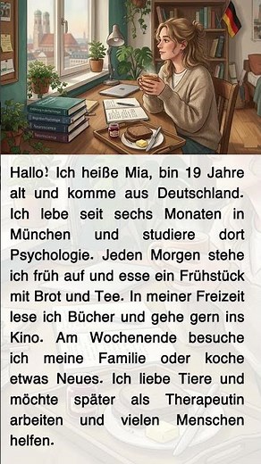 🇩🇪 Ich heiße Mia | German Listening Practice for Beginners | Learn German A1 Self Introduction