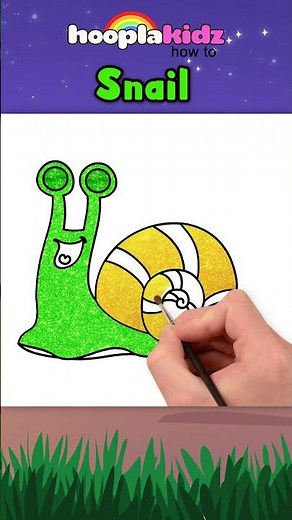 How to Draw a Cute Snail – Easy Tutorial for Kids #shorts #drawing #coloring #hooplakidzhowto