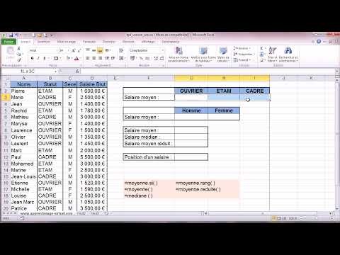 TP 15 : Analyser les salaires avec Excel