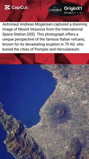 From the ISS: A Breathtaking View of Mount Vesuvius #history #shorts #exploringearth #wonders