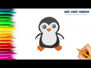 How To Draw Penguin Easily | Step by Step Animal Drawing | Kids Art Made Easy!
