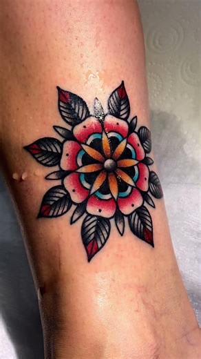 Traditional Mandala Flower Tattoo