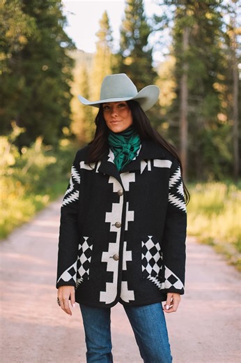 Pendleton Los Ojos Wool Car Coat: Southwestern Blanket Coat - Etsy