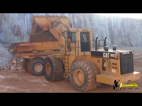 CATERPILLAR 992C WHEEL LOADER Loading DUMPERS EUCLID R60 #heavyequipment #caterpillar #excavator
