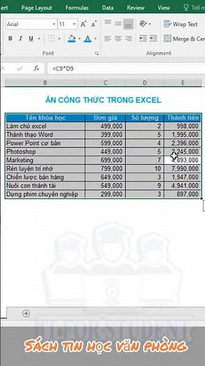 Cách ẩn công thức trong excel cực xịn
