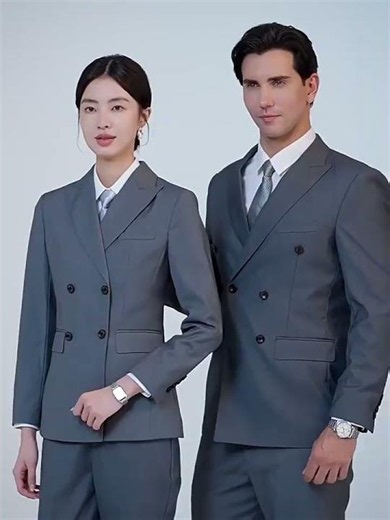 Double Breasted Business Blazer and Pants Suit