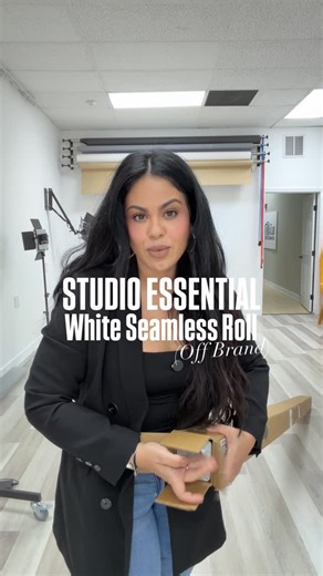The Collab Studio | Creative Production House on Instagram: "Studio essentials are about function, not labels. This white seamless roll is unbranded, but so far it’s holding up exactly how I need it to. In a working studio, seamless gets used, stepped on, taped, cut, and replaced. That’s normal. I am always looking for ways to save in my studio! The light does the heavy lifting anyway. Save this if you’re building or upgrading your studio. Comment "link" and I'll send it to you. EDIT: It was $96