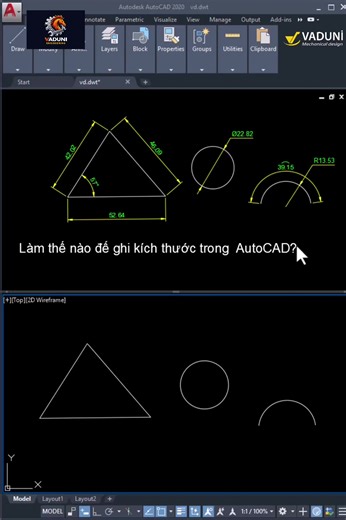 Ghi kích thước trong AutoCad #xuhuong #xuhuongtiktok #hocautocad #autocad2d #xh