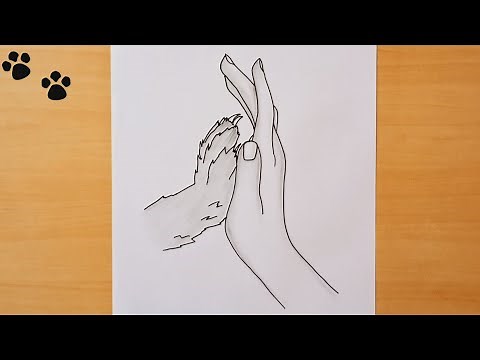 How to Draw a Hand with Dog Paw || Easy Step by Step