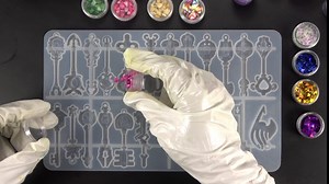 OBSEDE Keys Pendant Resin Casting Mold for Making 24 Styles Key Charms Keychain Wedding Party Decoration Favors