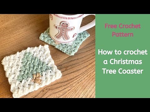 How to Crochet a Christmas Tree Crochet Coaster