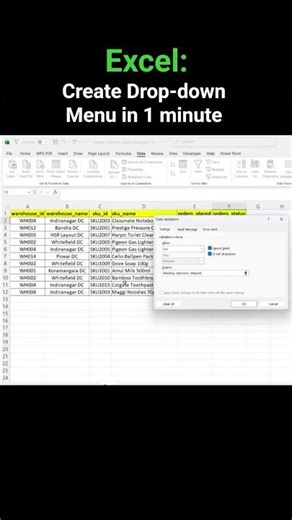 🔥 Create Dropdown Menu in Excel in 1 Minute! 🚀 | Advanced Excel Tricks #exceltips #excel