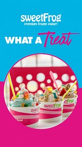Hop on the sweet side of life at sweetFrog! 🍦 Build your swirl, load on toppings, and cool off with the crew—it’s your happy place. | sweetFrog Premium Frozen Yogurt