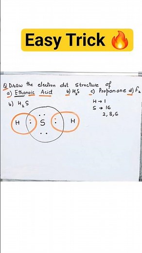 Electron dot structure of H2S#class10 #chemistry #carbon #shorts