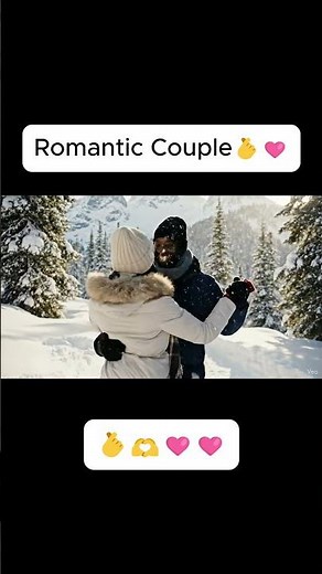 Romantic Couple Enjoying in Snowy Mountains 🌨️ | Love in a Winter Wonderland 💞 #romantic