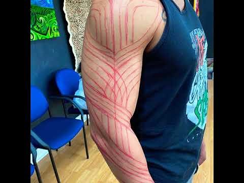 Polynesian tattoo sleeve | samoan | tatau | time lapse ‪@samoanmiketatau‬
