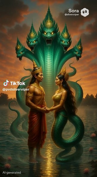🇰🇭 Only Cambodians know this story… Origin of Cambodian Marriage : The Legend of Preah Thong & Neang Neak 🇰🇭 Only Cambodians know this story… Long before Angkor… Long before great Khmer kings ruled the land… There was a legend that explains how Cambodian marriage began. It is the story of Preah Thong and the Naga princess Neang Neak. 🐍👑 According to Khmer legend, a foreign prince named Preah Thong arrived on the shores of ancient Cambodia after sailing across the ocean. One night, he met a