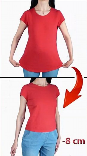 Best tip & Trick To Shorten a T-Shirt in 5 Minutes Miarti 🧵✂️