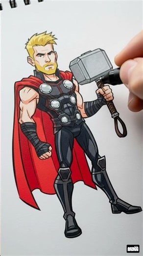 Thor Reimagined in Toon Style | Timelapse ⚡️