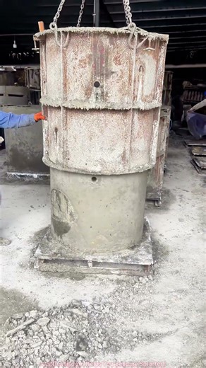 Concrete Pole Demolding Process Factory Behind The Scenes