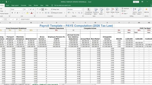 New Tax Act 2026 (Nigeria): How to Calculate PAYE | Free Template