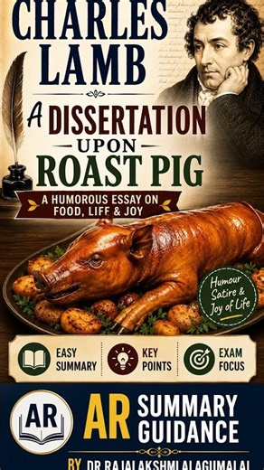 Charles Lamb-A Dissertation upon Roast Pig| Simple essay#drrajalakshmialagumalai#‪@ARsummaryguidance‬​