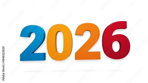 Colorful 3D Numbers Transitioning to Future Years 2026 and Beyond