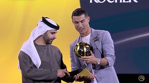 165K views · 10K reactions |  #CristianoRonaldo was awarded the title of all-time top goal scorer at the 15th edition of the Globe Soccer Awards in Dubai, UAE, on Friday. ⚪️ #RealMadrid CEO Jose Angel Sanchez accepted the Best Men's Club award, insisting that "staying true to the identity" is what motivates Real Madrid. #GlobeSoccer | CGTN Sports Scene | Facebook