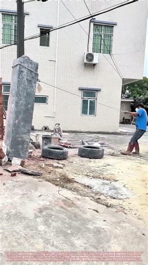 ⚠️Rural Brick Demolition: Cut + Pull + Tire Buffer Trick