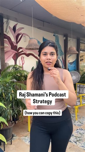 Charin Shah | Personal Branding & Content Strategist on Instagram: "Raj Shamani’s ₹10 Lakh/Month Podcast Strategy Everyone sees his clips, few understand his system. Here’s the real playbook 1️⃣ The 1–5–15 Hack Every podcast = 1 long video → 5 viral clips → 15 micro-reels. He scripts for repurposing, not just conversation. One shoot = 20+ assets. 2️⃣ Multi-Channel Domination Raj doesn’t rely on one channel. He runs: Raj Shamani (main podcast), Raj Shamani Clips, Raj Shamani Shorts 10 IP pages (T