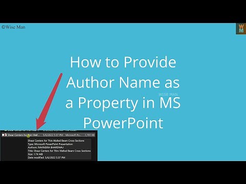 How to Provide Author Name as a Property in MS PowerPoint