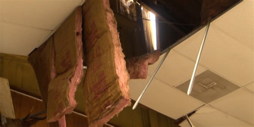 Severe weather shifts Sherman Elk Lodge #2280 rooftop