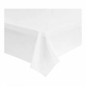 Choice 54" x 108" White Plastic Table Cover - 3/Pack